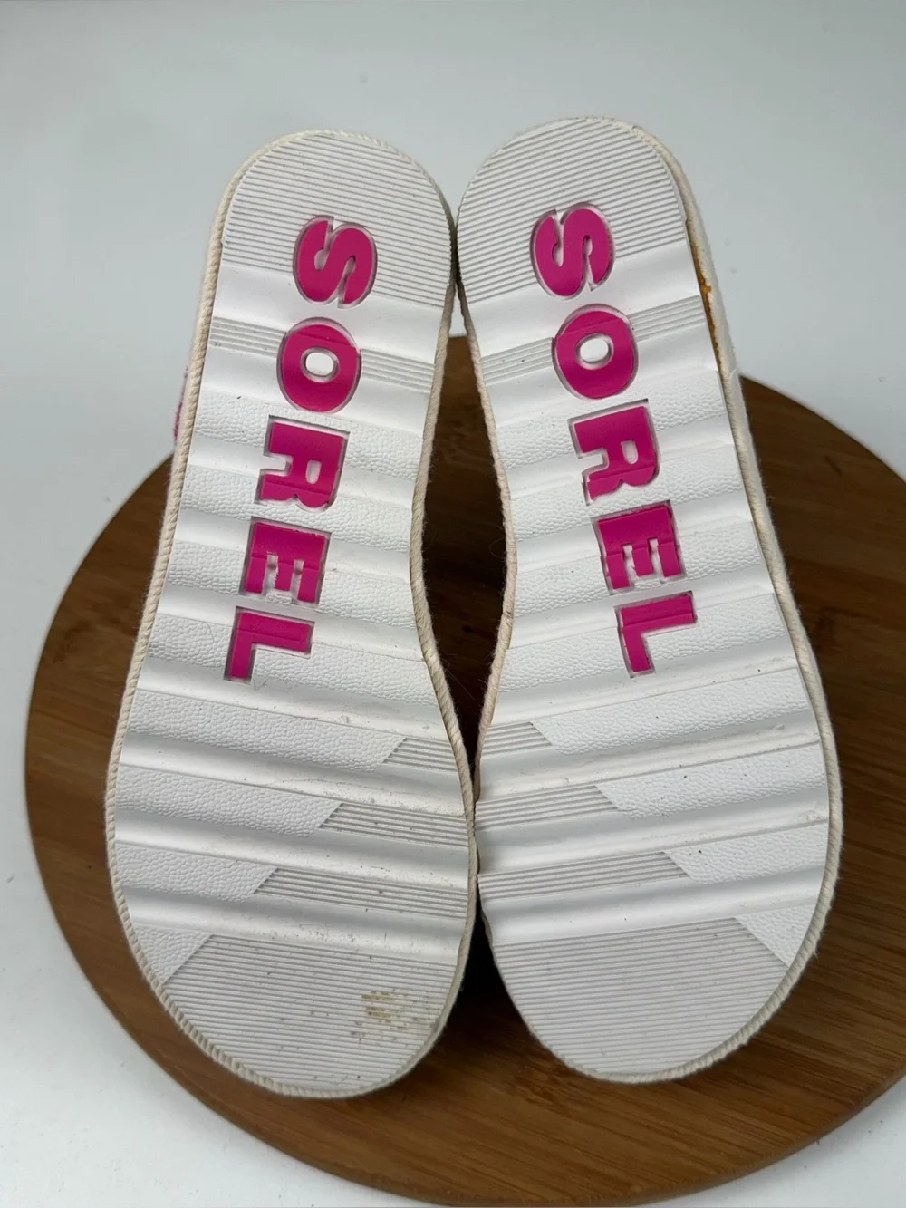 Sorel Cameron Pink Suede Platform Sandals
